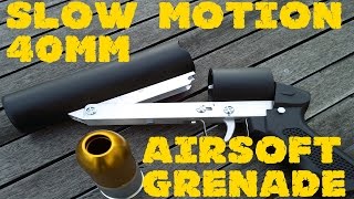 Airsoft 40mm grenade launcher in slow motion [upl. by Anitteb]