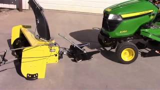 SNOW BLOWER INSTALL on JOHN DEERE X300 amp X500 SERIES 2016 [upl. by Odnumde]