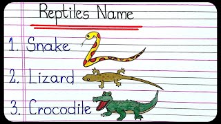 10 Reptiles name  learn reptile names in English  English vocabulary [upl. by Dow]