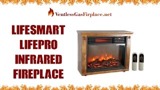 LifeSmart LifePro Infrared Fireplace Heater  Ventless Gas Fireplace [upl. by Alvar851]