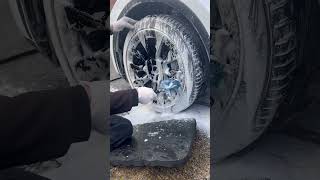 Deep Cleaning a Tesla Model Y Wheel carcare satisfying detailing [upl. by Deeyn763]