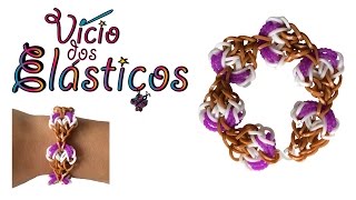 Como fazer Pulseira de Gelados de elásticos  Rainbow Loom [upl. by Ammeg]