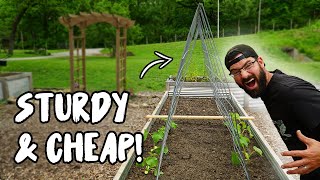 DIY TRELLIS for CUCUMBERS in a RAISED GARDEN BED [upl. by Rise]