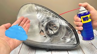 🔥🔥Apply THIS to your foggy headlights and see what happens restore shine to headlights [upl. by Anayik910]