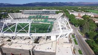 Go Rams  Aerial Video of Colorado State University Football Stadium  Tim OHara Photography [upl. by Ysle]