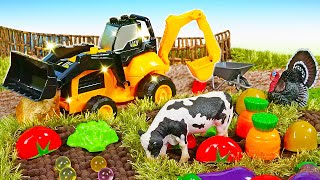 El tractor de juguete va a la granja Tractores para niños en español [upl. by Sivle]