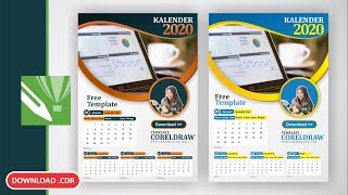 Free CDR Cara Membuat Desain Kalender Dengan CorelDraw x7 [upl. by Teddman]