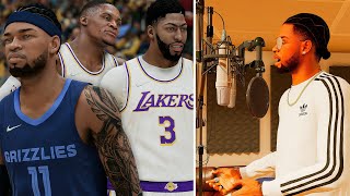 NBA 2K22 PS5 MyCAREER  2021 SUPER TEAM LAKERS Rapping In The Studio Recorded My 1st Song [upl. by Mariquilla]