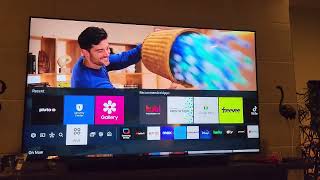 How to move an app icon on a newer Samsung large size TV home screen QN65Q60AAFXZA [upl. by Shelby176]