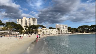 Paguera 💛 Mallorca 🇪🇸 Palmira Beach 🌴 Tora amp La Romana 🏖️ Boulevard amp Seitenstraßen 😎 23 ° ☀️ [upl. by Aylward]