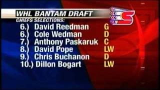 Chiefs take Gow in first round of Bantam Draft [upl. by Atoiyanap]