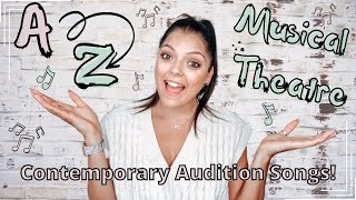 A  Z Musical Theatre Songs  Female Contemporary Audition Song Ideas [upl. by Barbi]