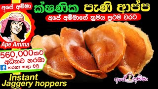 ✔‍ ක්ෂණික පැණී ආප්ප instant Jaggery Hoppers by Apé Amma Pani Appa [upl. by Orlene749]