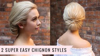 2 Super Easy Chignon Styles by SweetHearts Hair [upl. by Chilt]