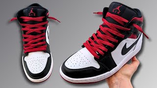 HOW TO LACE NIKE AIR JORDAN 1 MID Best Way [upl. by Ahsyek441]