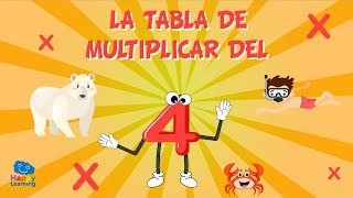 La tabla de multiplicar del 4  Vídeos Educativos para Niños [upl. by Harlin]