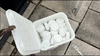 How to open a Clorox Pool xtraBLUE Chlorine Tablet Box [upl. by Menzies]