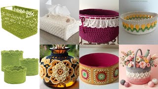 ideas de diseño de cestas de crochet muy elegantes [upl. by Ruffo442]