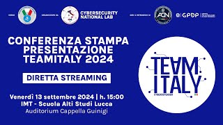 TeamItaly 2024  Conferenza Stampa Presentazione Nazionale Italiana Cyberdefender [upl. by Eneleuqcaj13]