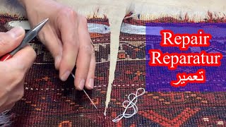 How to Patch your Carpet How to Sewing Carpet جفت زدن فرش Teppich Reparatur [upl. by Nakre]