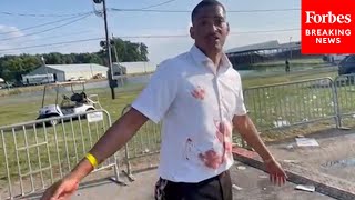 I Jumped Over The Barrier Witness At Trump PA Rally Describes How He Helped Shooting Victim [upl. by Eidolem]