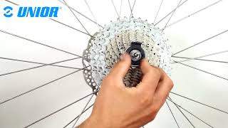 2 in 1 pocket spoke and cassette lockring tool 16694  Product Overview  Unior Bike Tools [upl. by Ramalahs29]