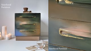 Blending Chalk Paint  Bedside Table Makeover  Gold Foil DIY Inspiration [upl. by Aicitel893]