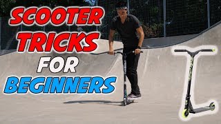 5 BASIC SCOOTER TRICKS AT SKATEPARK [upl. by Harvison568]