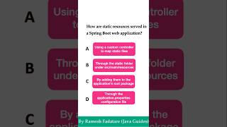 Spring Boot Quiz 13  How are static resources served in Spring boot web applications springbok [upl. by Arella]