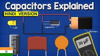 Capacitors Explained HINDI Version electronics engineering [upl. by Gwenn]