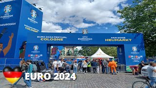 EURO 2024  Atmosphere During The Euro In Cologne  Fan Zone  Walking Tour [upl. by Syhr]