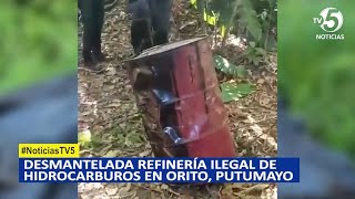 Desmantelada refinería ilegal de hidrocarburos en Orito Putumayo [upl. by Ariaet]