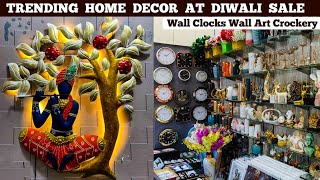 New Style Home Decorations at Diwali Sale in Cheapest Decor Market  Wall Art Crockery Paintings [upl. by Hymie]