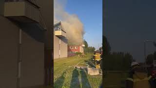 Building catches fire in luleå sweden [upl. by Nnylesor]