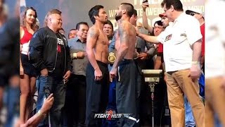 MANNY PACQUIAO amp LUCAS MATTHYSSE COME FACE TO FACE DURING WEIGH IN [upl. by Annait]