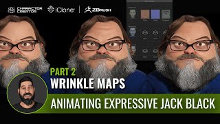 Animating Expressive Jack Black CC ZBrush Face Tools  Wrinkle Maps  PART 2 [upl. by Grory65]