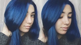 BLEACHING amp DYEING MY HAIR BLUE Ft Adore Hair Dye [upl. by Ahsilrae822]