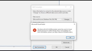 microsoftACEoledbprovider cannot be used in visual studio because it is either 64 bit only [upl. by Aliahkim503]