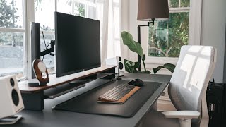 Clean Modern Desk Setup  Home Office [upl. by Lemaj646]