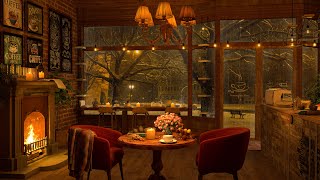 4K Cozy Coffee Shop ☕ Smooth Piano Jazz Music for Relaxing Studying Sleeping [upl. by Litt866]