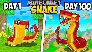 I Survived 100 Days as a SNAKE in Minecraft [upl. by Vastha712]