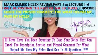 MARK KLIMEK 2024 COMPLETE NCLEX REVIEW\ PART 1\CHECK THE DESCRIPTION SECTION FOR WHAT HELPED ME PASS [upl. by Anar]