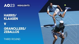 HarrisKlaasen v GranollersZeballos Highlights  Australian Open 2023 Third Round [upl. by Polinski]