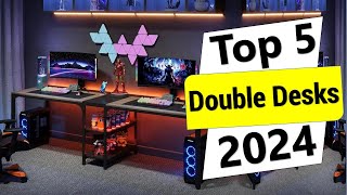 ✅Best Double Desks in 2024  Top 5 Best Double Desks [upl. by Elleuqram]