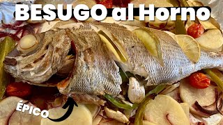 Hacemos un BESUGO entero al Horno Pescado al horno El Gustazo [upl. by Sicular]