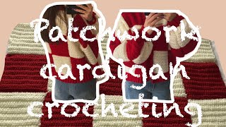 Crocheting patchwork cardigan aesthetic  Harry Styles inspired  Sonia [upl. by Jefferson]