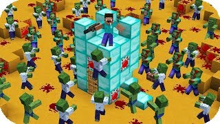 NOOB DEFIENDE SU CASA DEL VIRUS DE ZOMBIE APOCALIPSIS MINECRAFT TROLL [upl. by Aubry548]