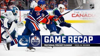 Canucks  Oilers 1014  NHL Highlights 2023 [upl. by Hairehcaz772]