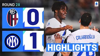 BOLOGNAINTER 01  HIGHLIGHTS  Bisseck seals narrow Inter win  Serie A 202324 [upl. by Assilat]