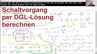 Schaltvorgangberechnung in einer RCSchaltung durch Lösen der Differentialgleichung aus Aufg 170 [upl. by Eiboh553]